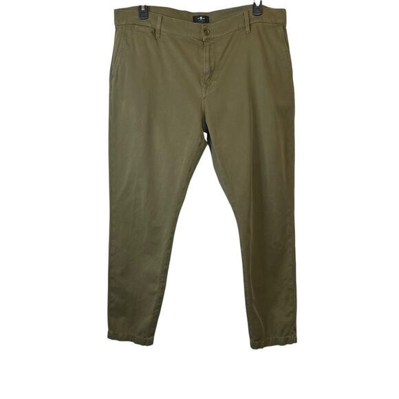 7 for All Mankind Go-To Chino in Military Green Men's Size 40 x 31 - Picture 1 of 15